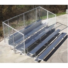 Galvanized Frame Bleacher with Chain Link 27 Foot Long 15 Row