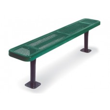 6 ft Bench without Back 2x12 Planks Wall Mount Perforated Rolled Edge
