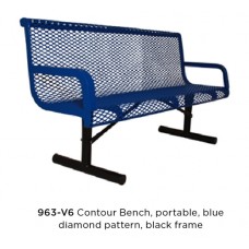 4 Foot CONTOUR BENCH with BACK SURFACE MOUNT DIAMOND