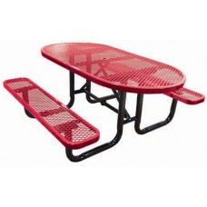 6 foot Oval Expanded In-Ground Picnic Table