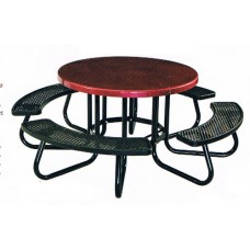 RTR3GFVPS Round Plastisol and Fiberglass Table Galvanized Frame